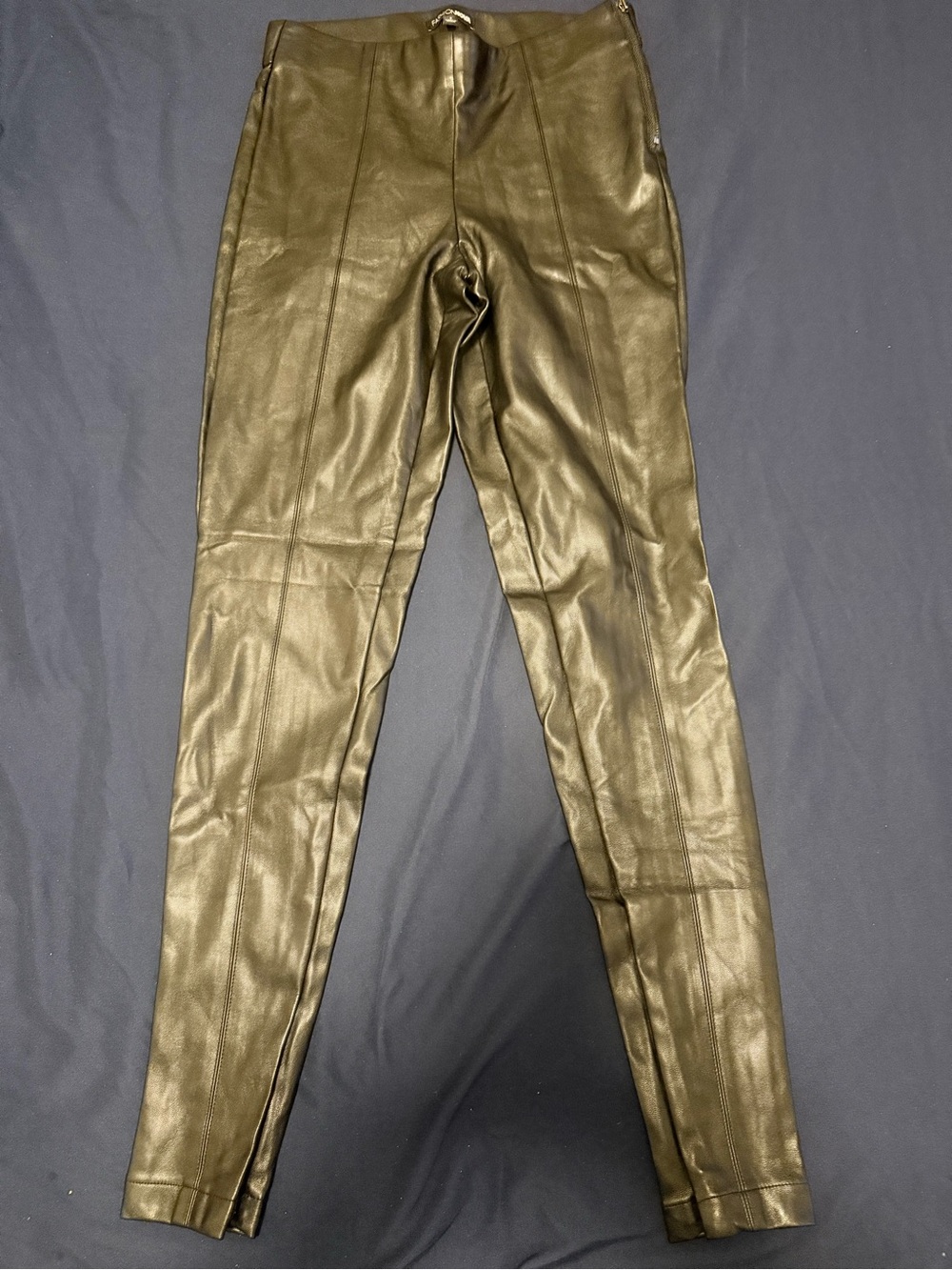 Fashion Nova Faux Leather Leggings - Olive Green